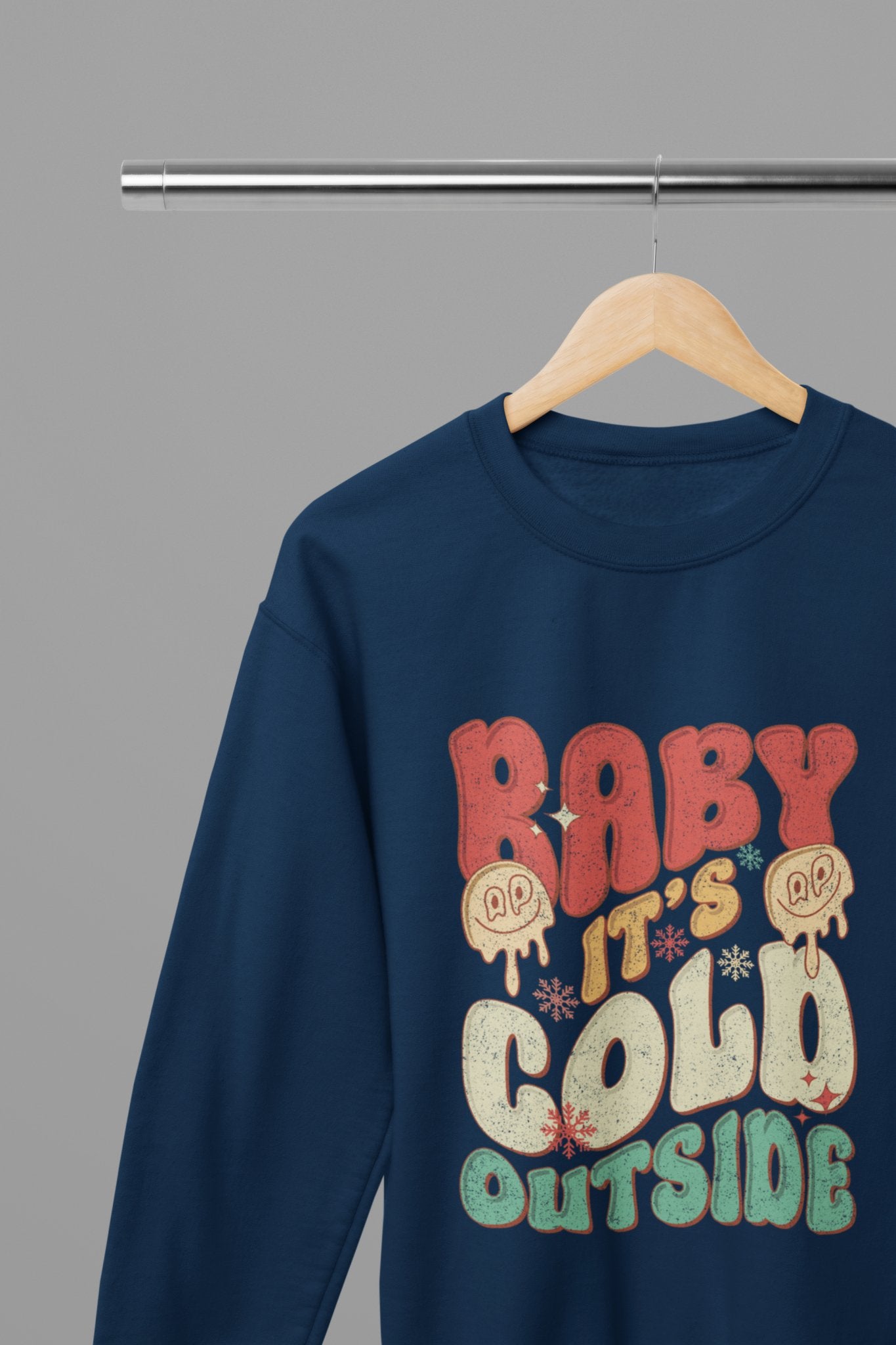 Baby It’s Cold Outside T-Shirt/Sweatshirt Unisex - Cozy Winter Shirt - Beast & Beauty Clothing LTD - Xmas Clothing - Sweatshirt - small - Blue