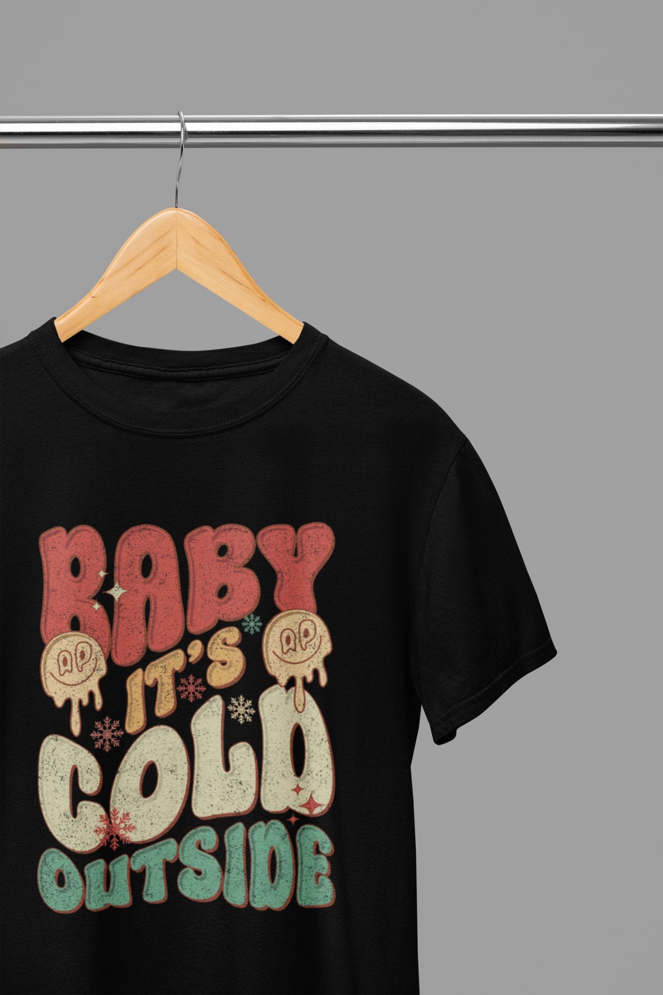 Baby It’s Cold Outside T-Shirt/Sweatshirt Unisex - Cozy Winter Shirt - Beast & Beauty Clothing LTD - Xmas Clothing - T-Shirt - small - Black