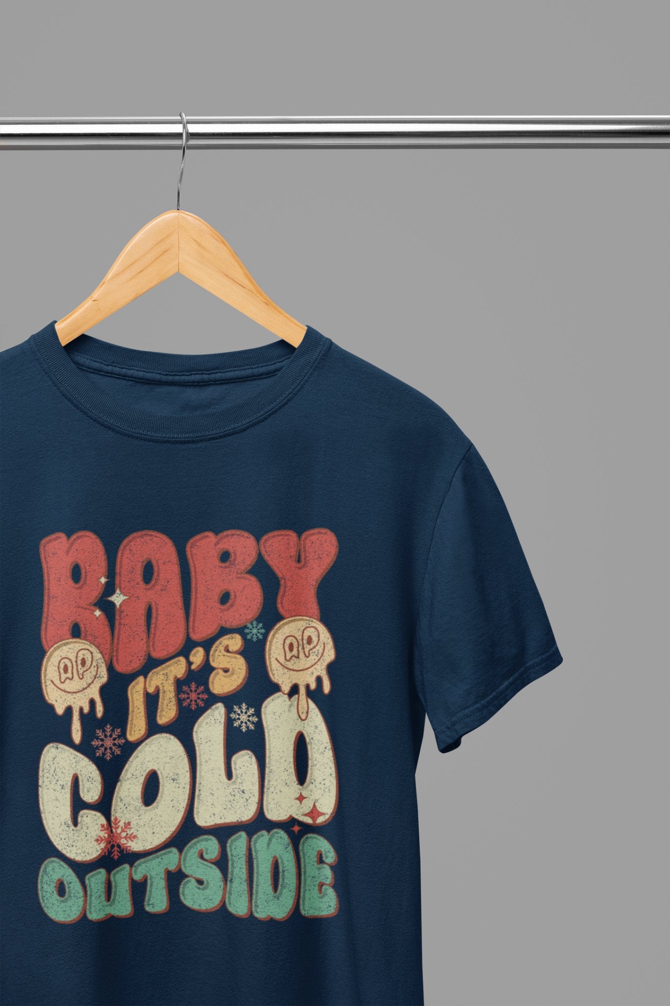 Baby It’s Cold Outside T-Shirt/Sweatshirt Unisex - Cozy Winter Shirt - Beast & Beauty Clothing LTD - Xmas Clothing - T-Shirt - small - Blue