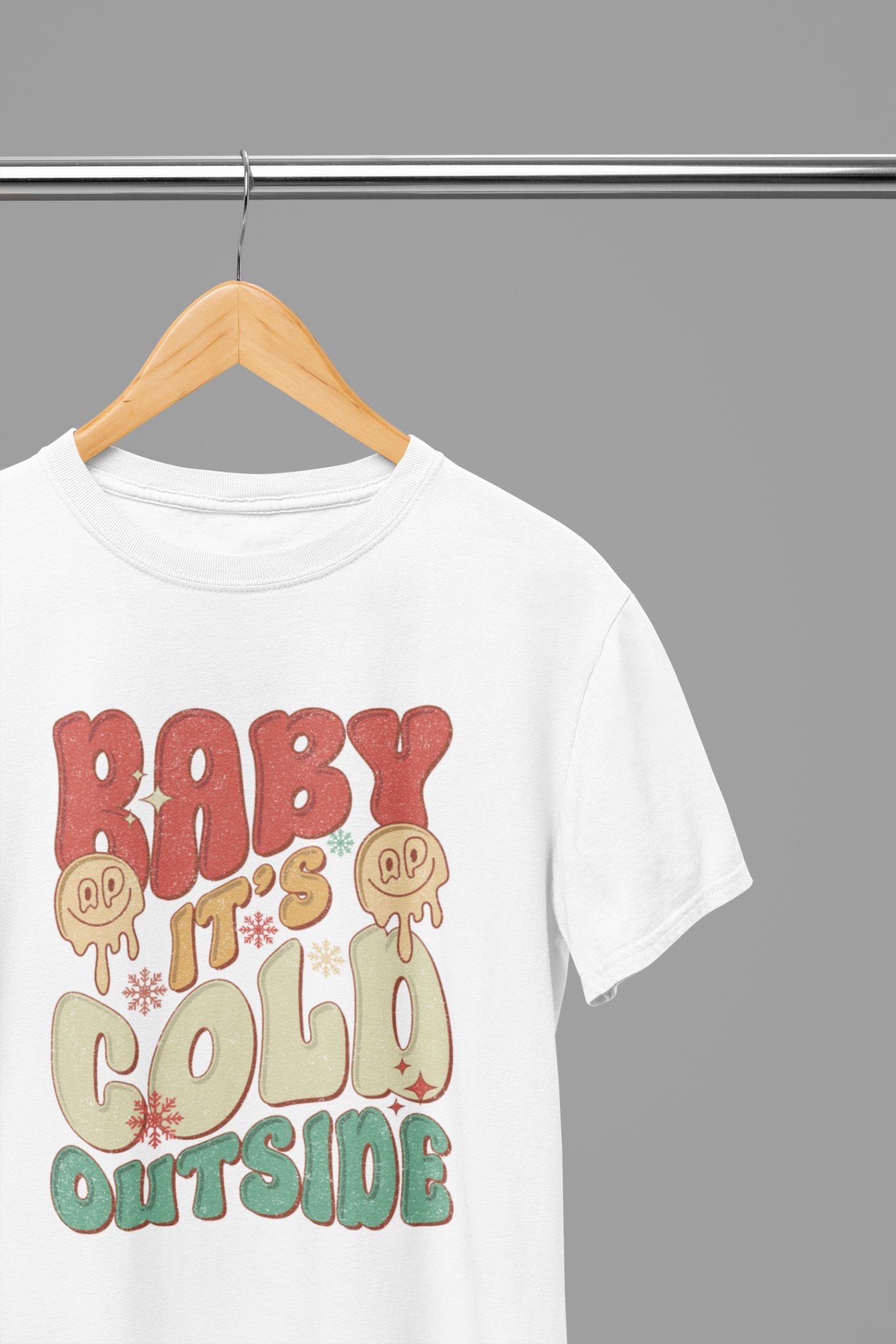 Baby It’s Cold Outside T-Shirt/Sweatshirt Unisex - Cozy Winter Shirt - Beast & Beauty Clothing LTD - Xmas Clothing - T-Shirt - small - White