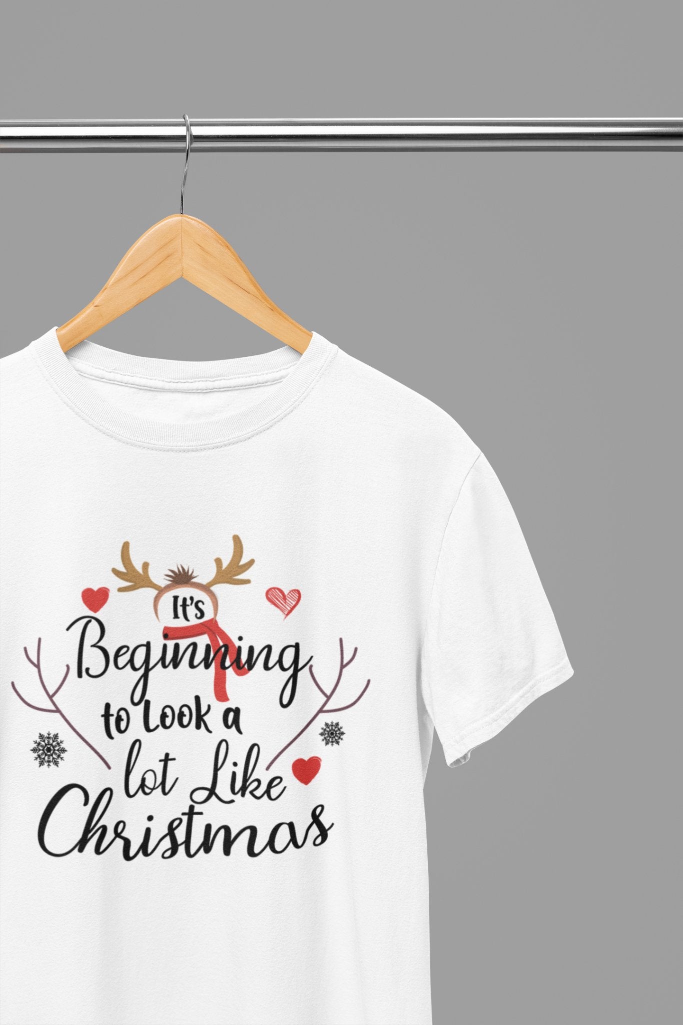 Beginning to Look a Lot Like Xmas T-Shirt/Sweatshirt Unisex - Festive Christmas Shirt - Beast & Beauty Clothing LTD - Xmas Clothing - T-Shirt - small - White