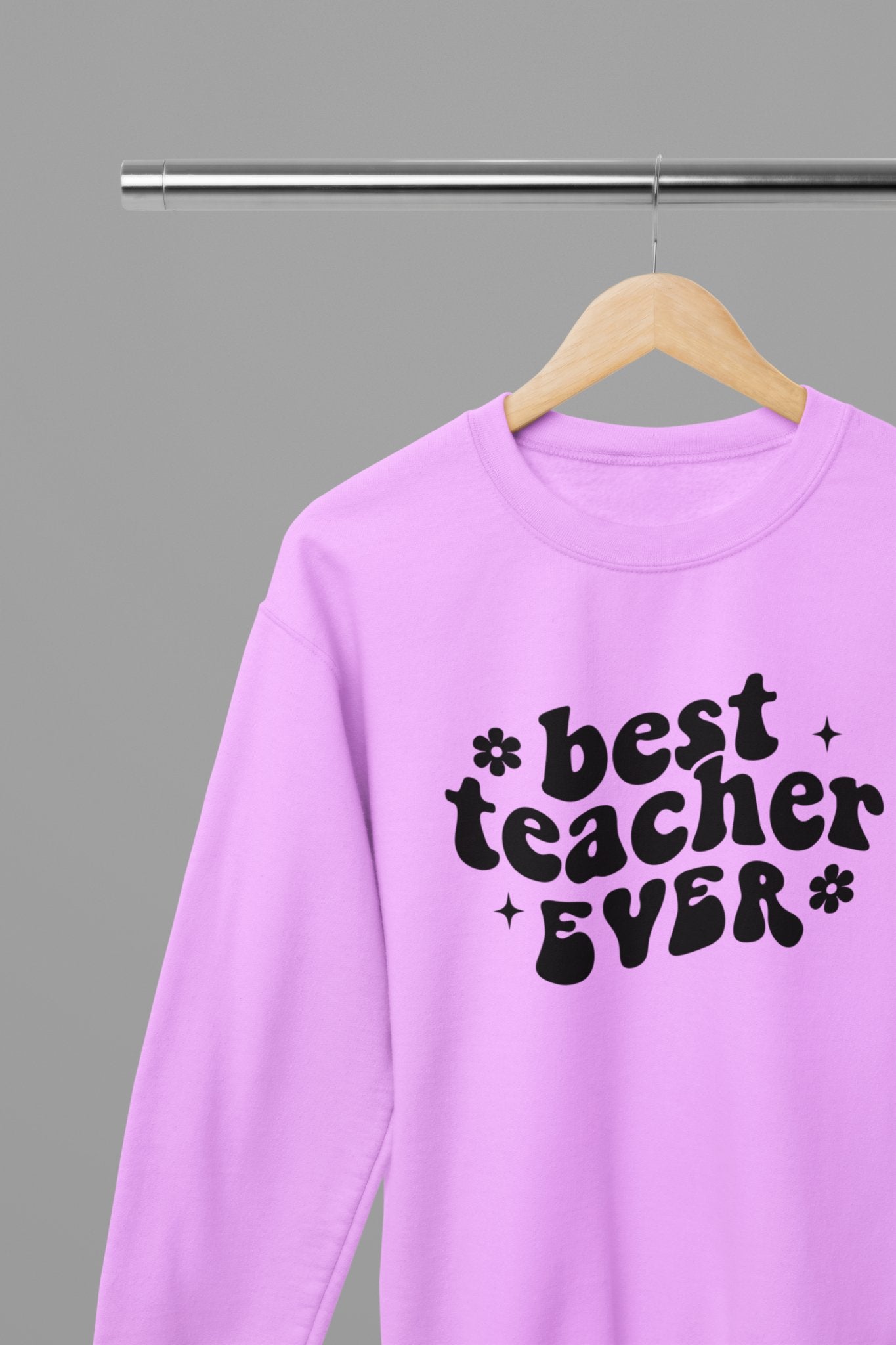 Best Teacher Ever Bubble Sweatshirt - Beast & Beauty Clothing LTD - Teacher Sweatshirt - small - Pink - 