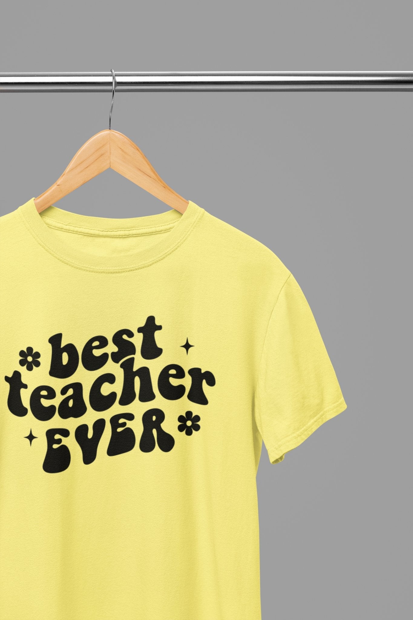 Best Teacher Ever Bubble T-Shirt - Beast & Beauty Clothing LTD - Teacher T-Shirt - small - Yellow - 