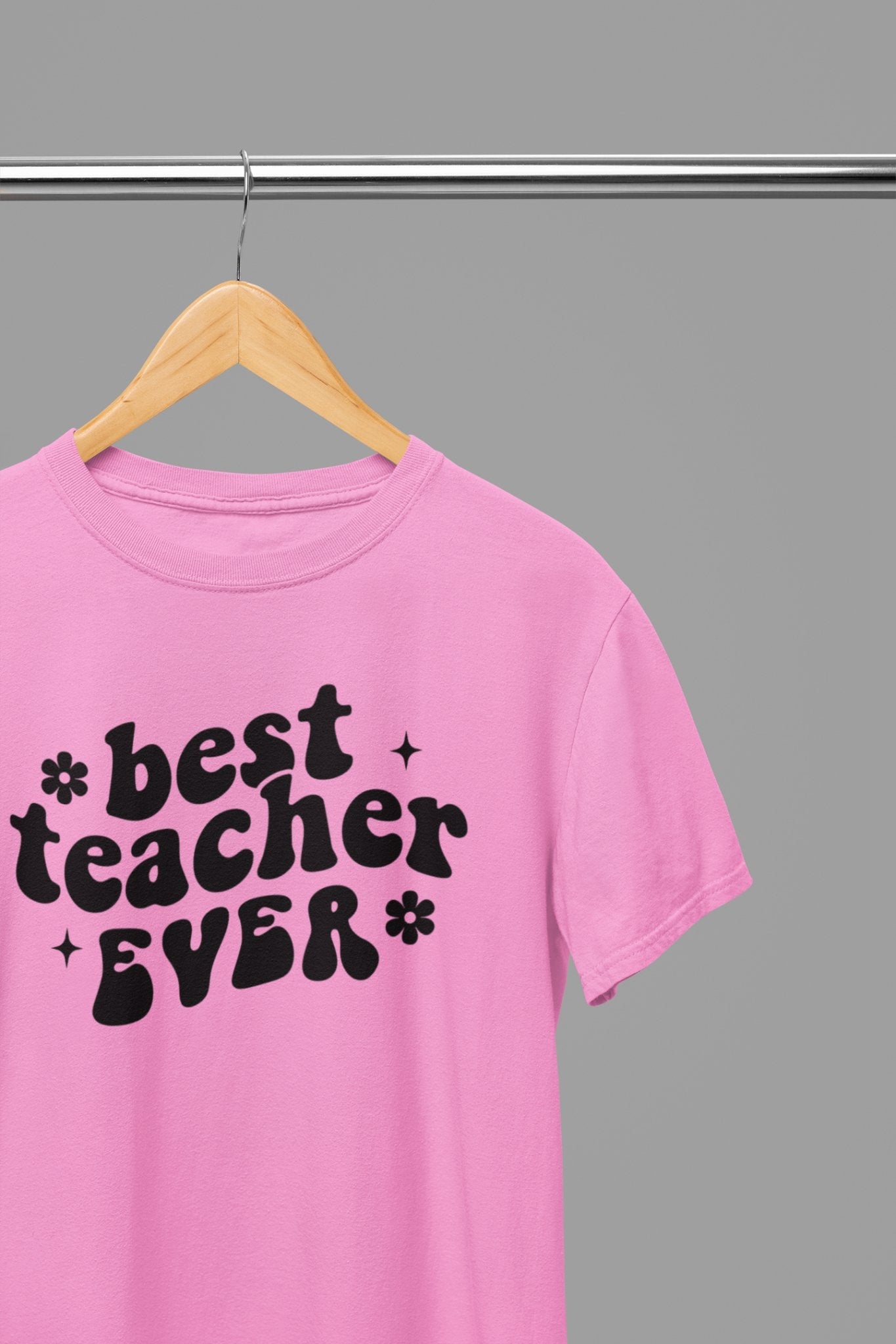 Best Teacher Ever Bubble T-Shirt - Beast & Beauty Clothing LTD - Teacher T-Shirt - small - Pink - 