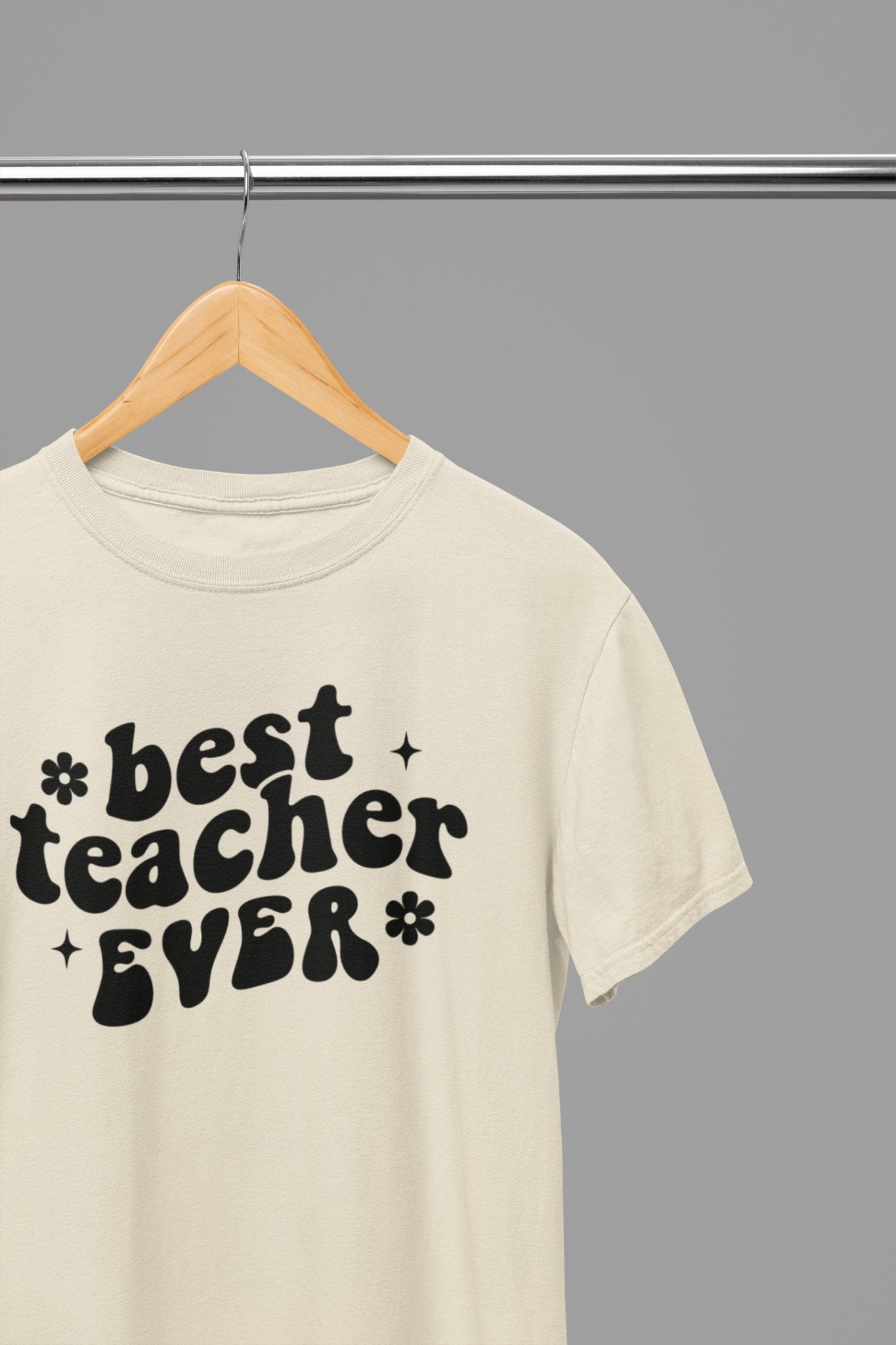 Best Teacher Ever Bubble T-Shirt - Beast & Beauty Clothing LTD - Teacher T-Shirt - small - Sand - 