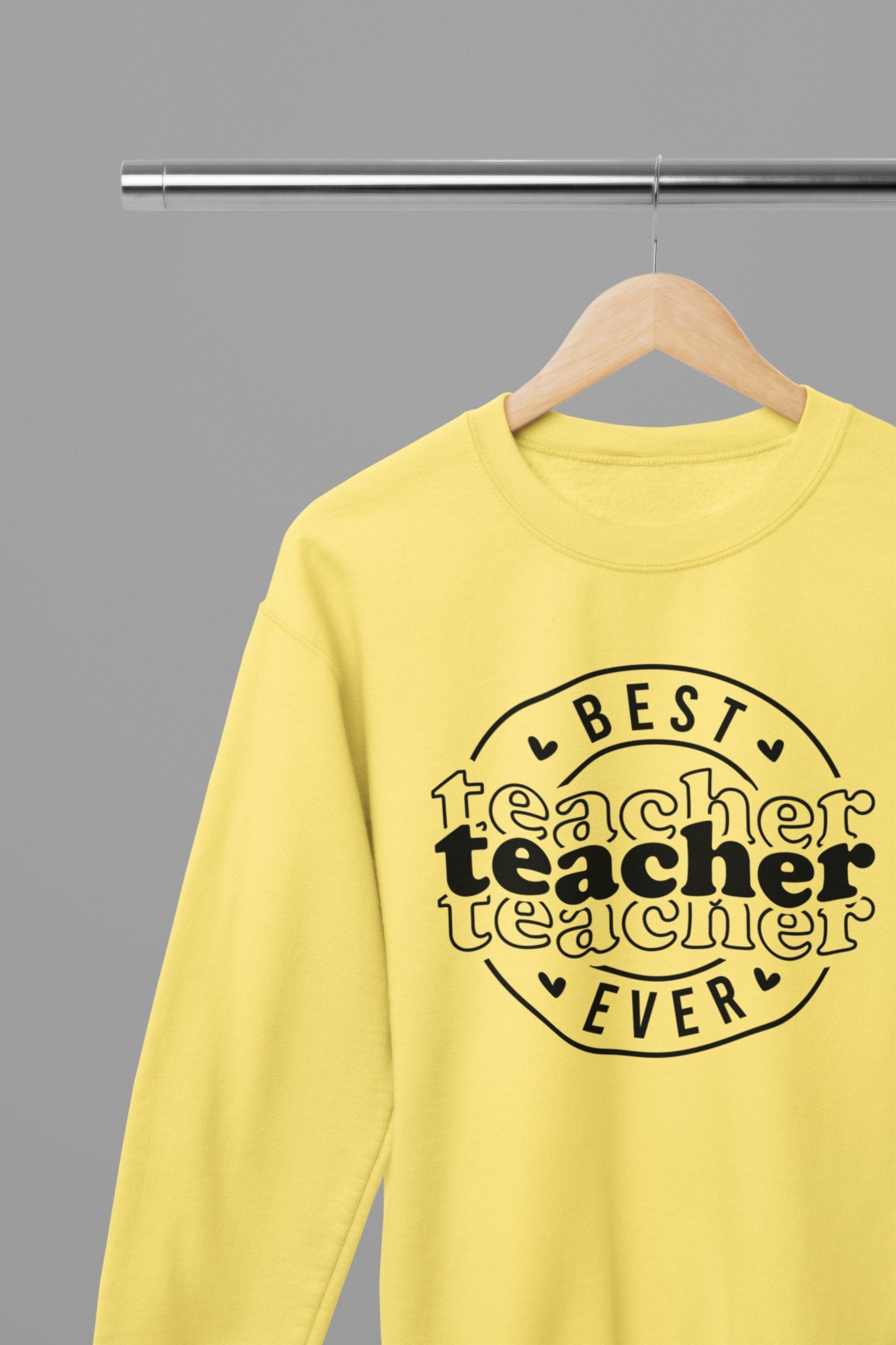 Best Teacher Ever Sweatshirt - Beast & Beauty Clothing LTD - Teacher Sweatshirt - small - Yellow - 