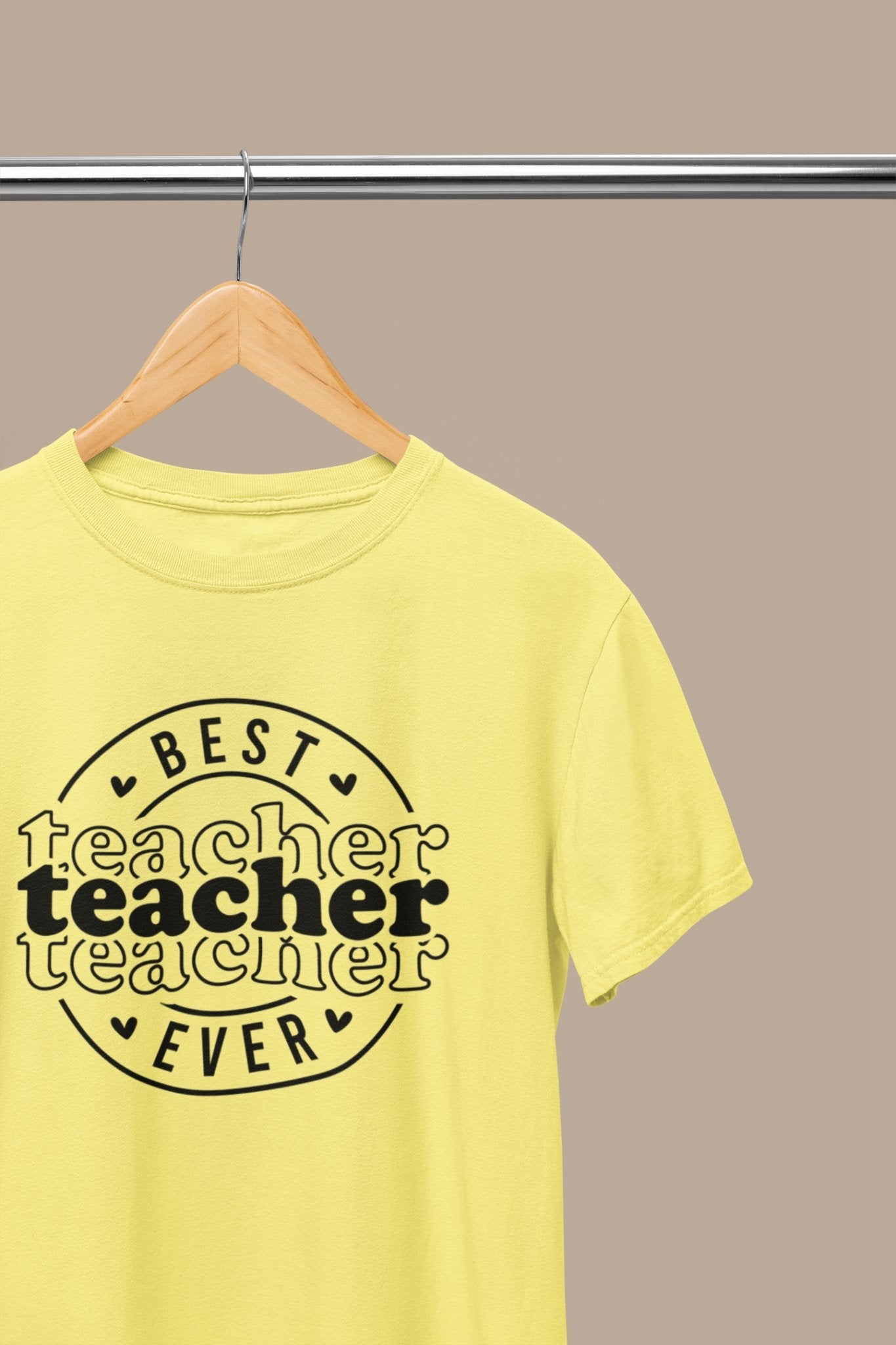 Best Teacher Ever T-Shirt - Beast & Beauty Clothing LTD - Teacher T-Shirt - small - Yellow - 