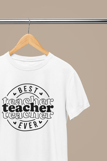 Best Teacher Ever T-Shirt - Beast & Beauty Clothing LTD - Teacher T-Shirt - small - White - 