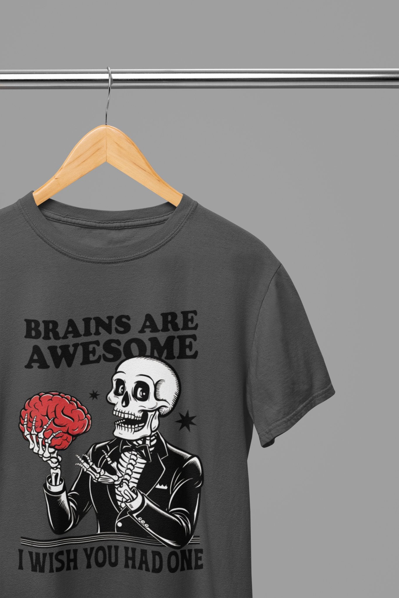 Brains Are Awesome Halloween T-Shirt/Sweatshirt Unisex - Beast & Beauty Clothing LTD - Halloween - Grey - Small - T-Shirt