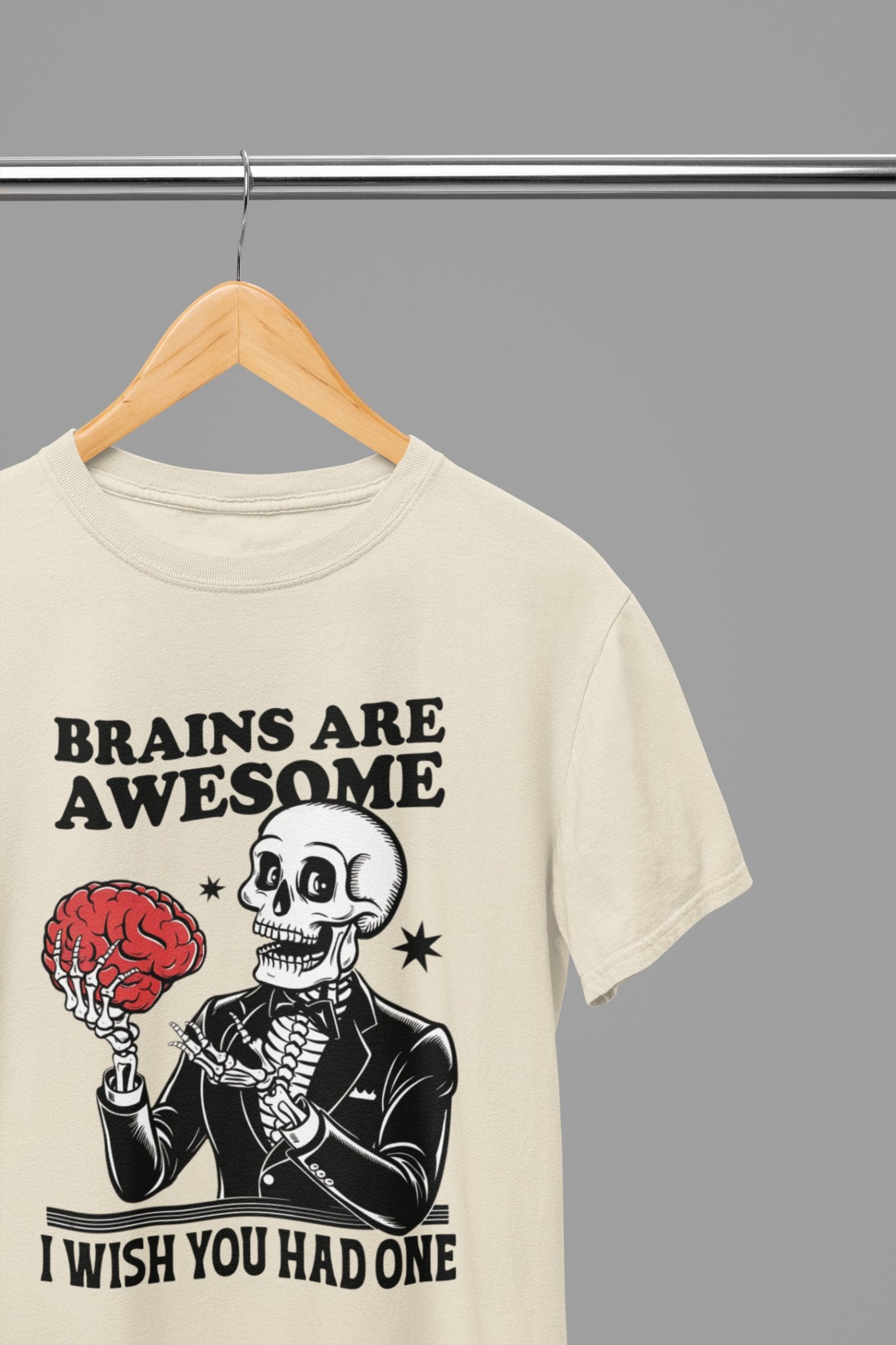 Brains Are Awesome Halloween T-Shirt/Sweatshirt Unisex - Beast & Beauty Clothing LTD - Halloween - Sand - Small - T-Shirt