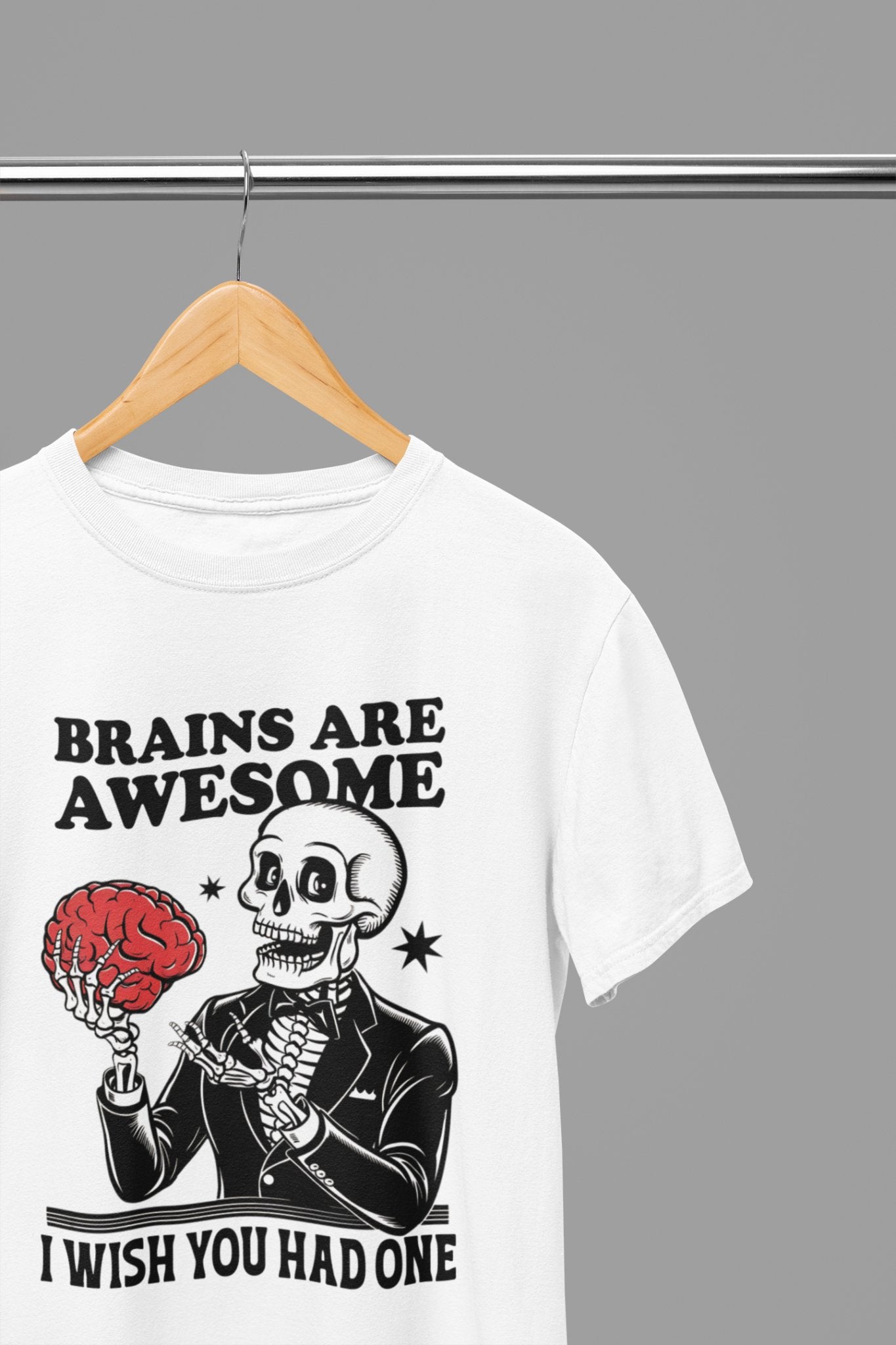 Brains Are Awesome Halloween T-Shirt/Sweatshirt Unisex - Beast & Beauty Clothing LTD - Halloween - White - Small - T-Shirt