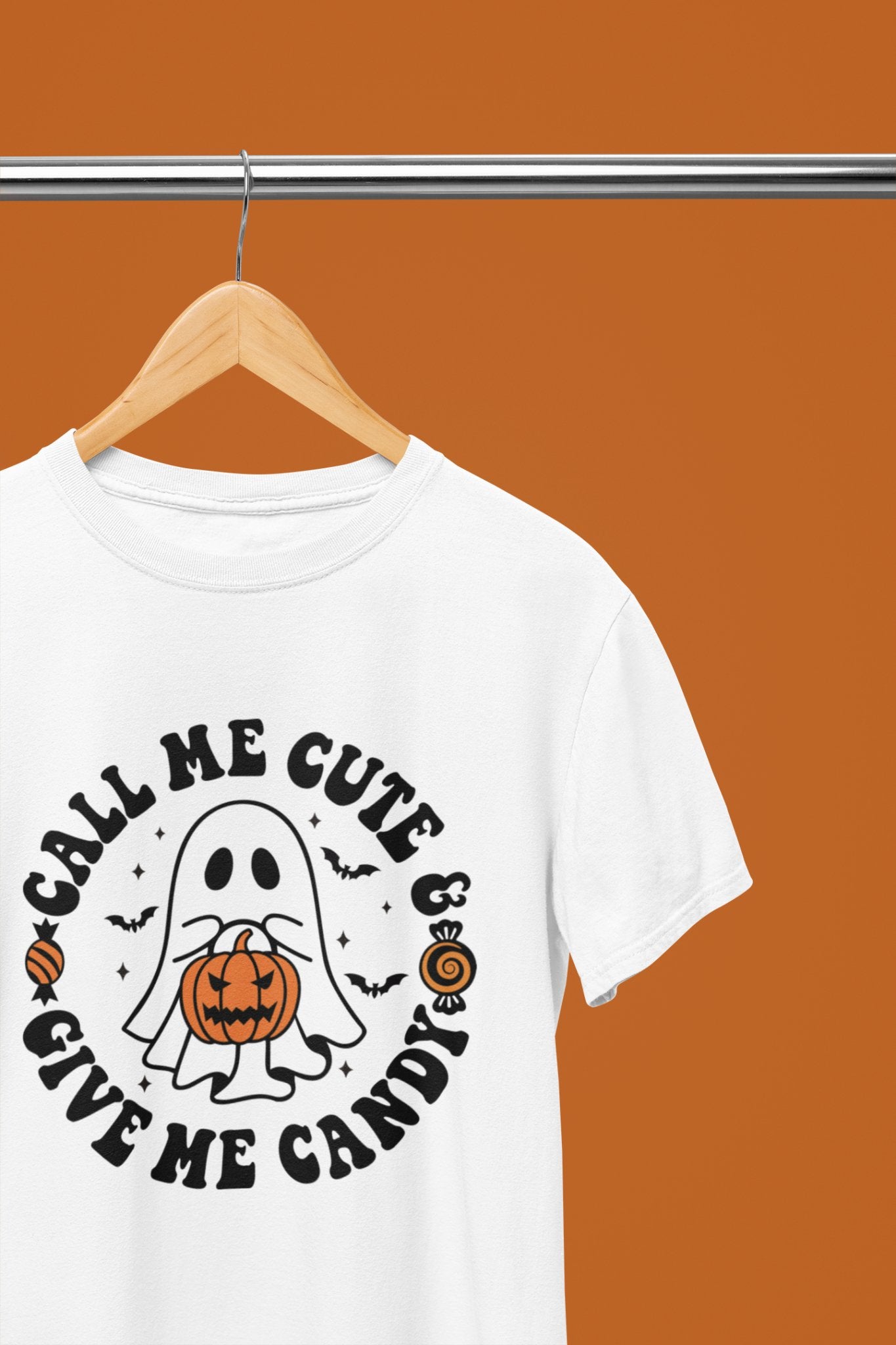 Call me Cute, Give me Candy Halloween Funny T-Shirt/Sweatshirt Unisex - Beast & Beauty Clothing LTD - Halloween - White - Small - T-Shirt