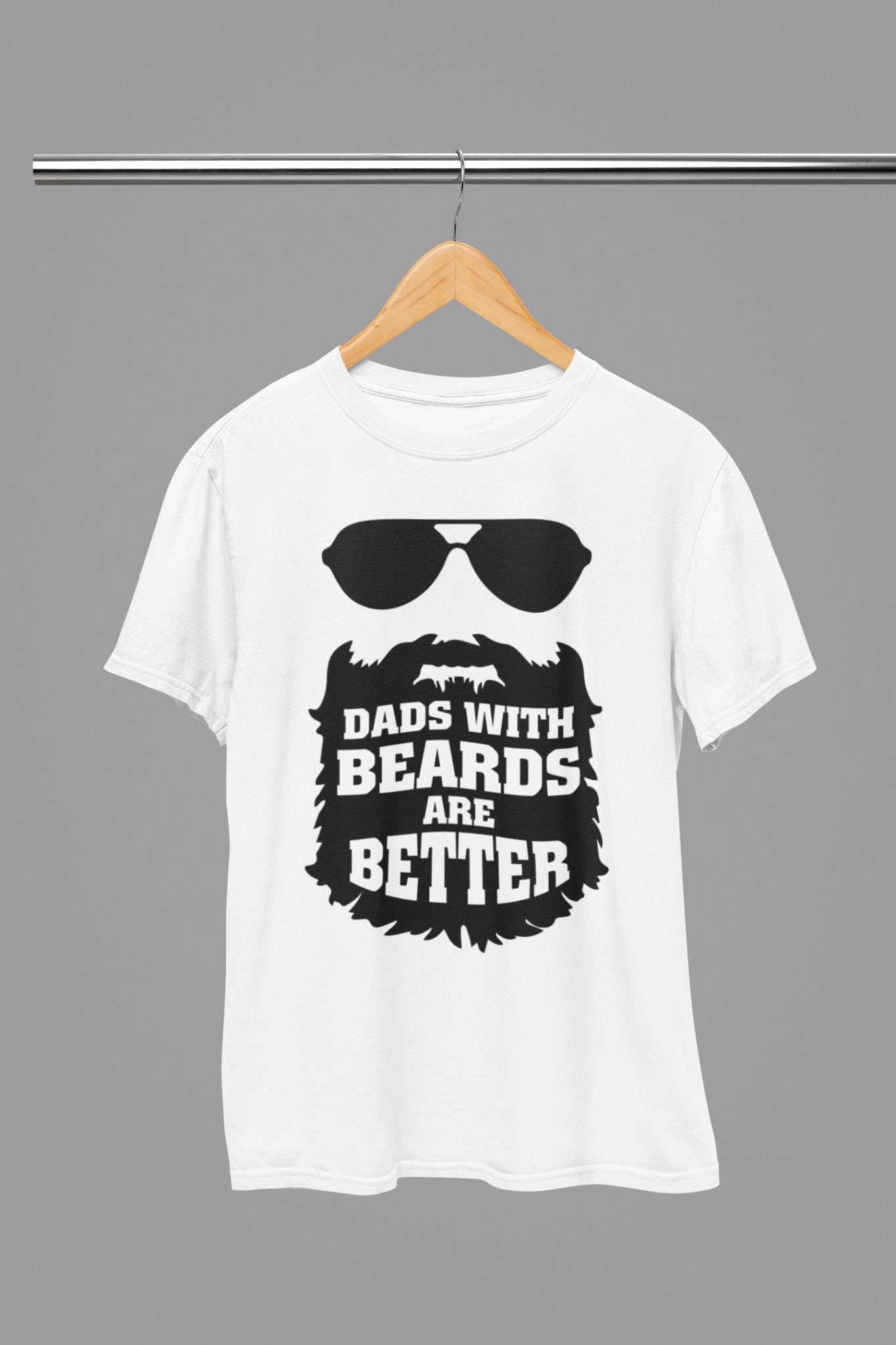 Dads With Beards Are Better Fathers Day T-Shirt - Beast & Beauty Clothing LTD - Fathers Day T-Shirt - small - Grey - 