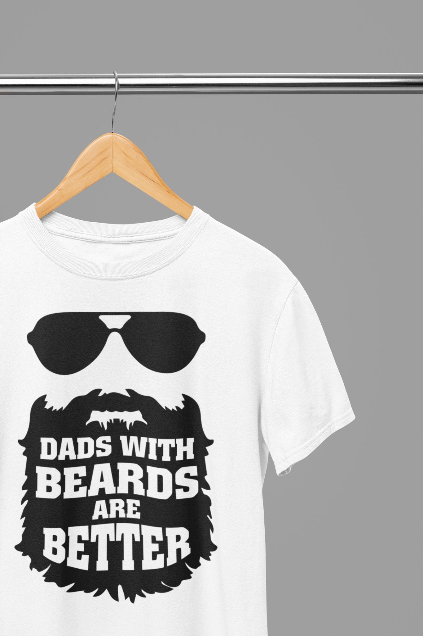 Dads With Beards Are Better Fathers Day T-Shirt - Beast & Beauty Clothing LTD - Fathers Day T-Shirt - small - White - 