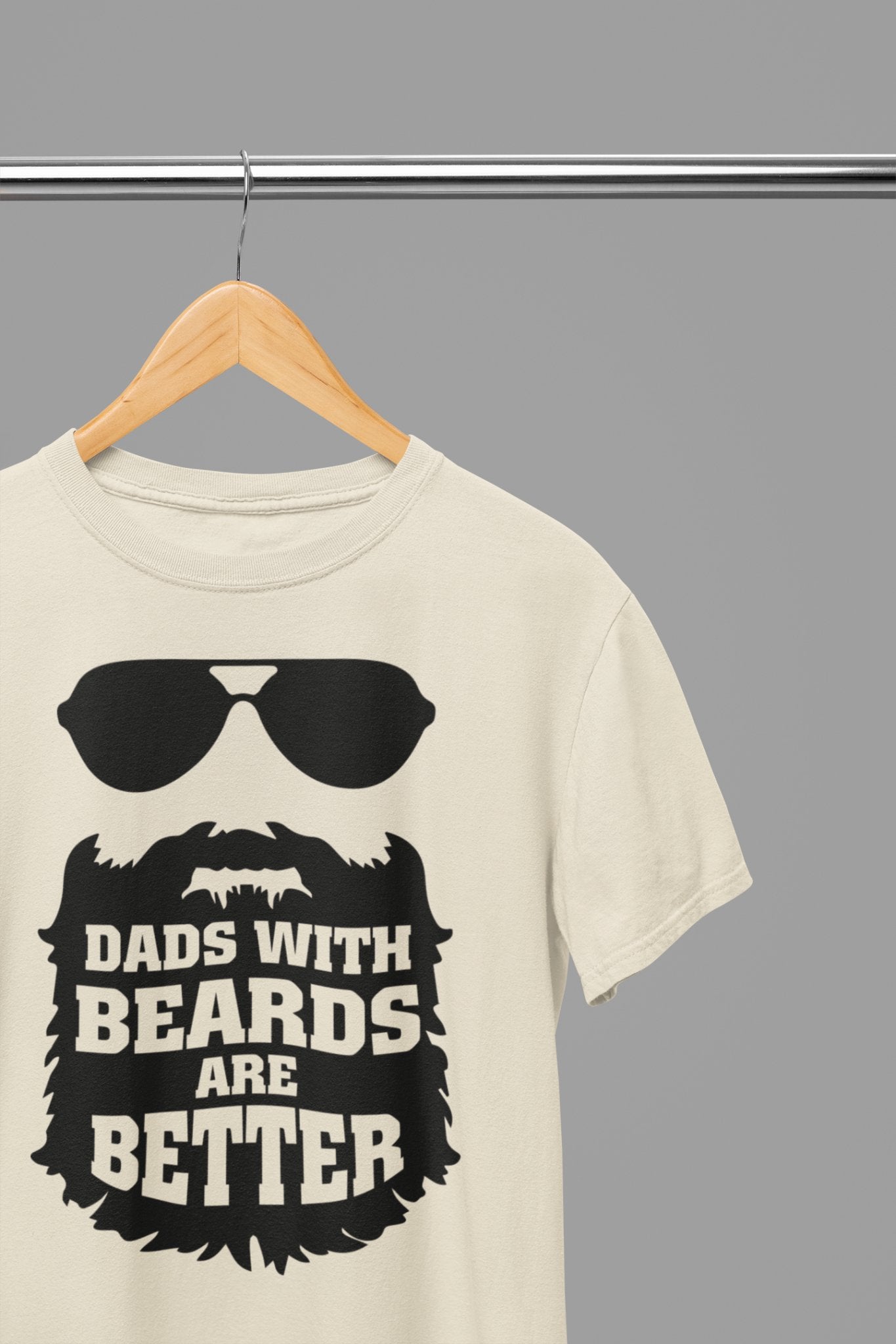 Dads With Beards Are Better Fathers Day T-Shirt - Beast & Beauty Clothing LTD - Fathers Day T-Shirt - small - Sand - 