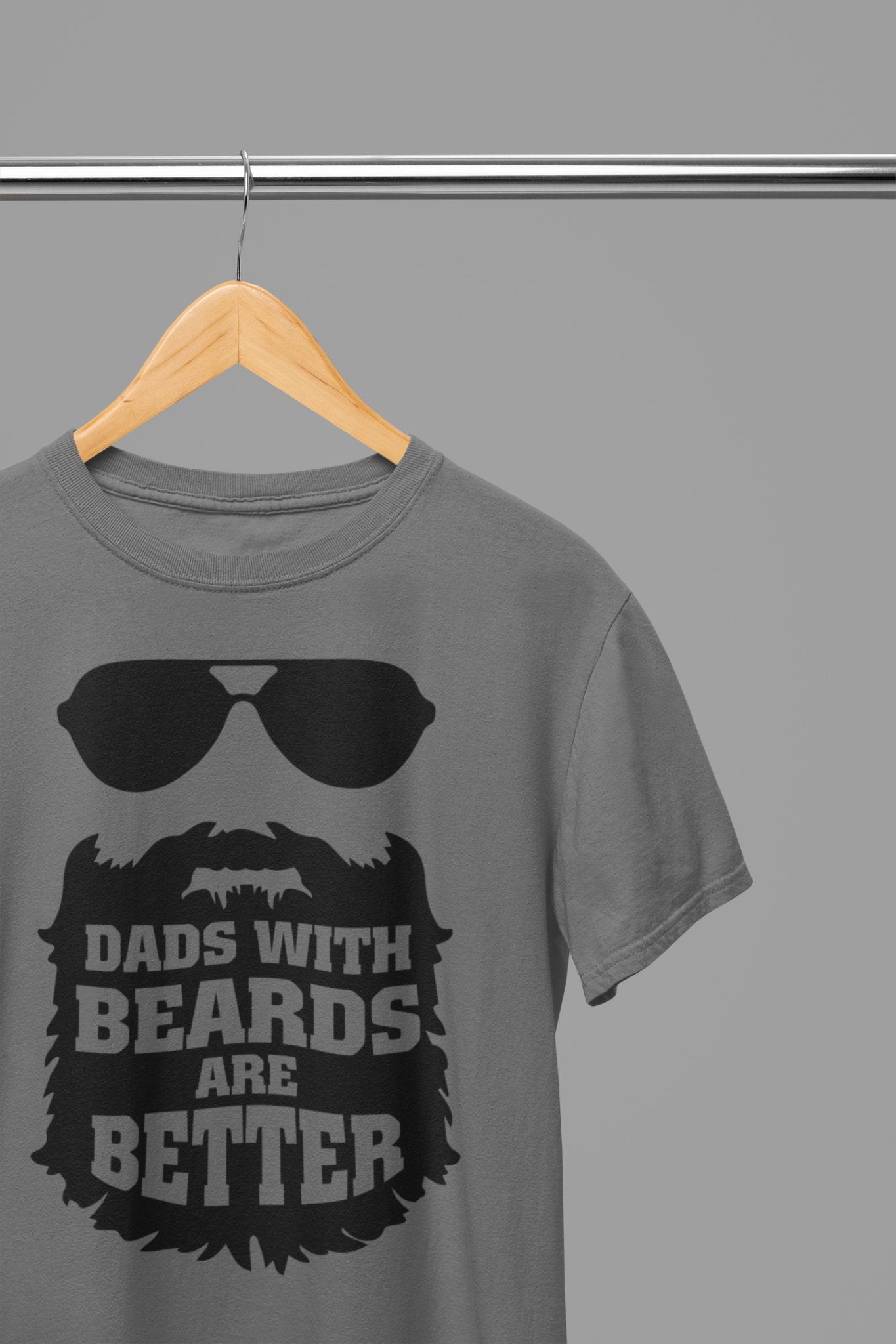 Dads With Beards Are Better Fathers Day T-Shirt - Beast & Beauty Clothing LTD - Fathers Day T-Shirt - small - Grey - 