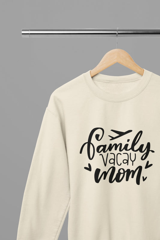 Family Vacay Mom Sweatshirt - Beast & Beauty Clothing LTD - Vacay Sweatshirt - small - Sand - 