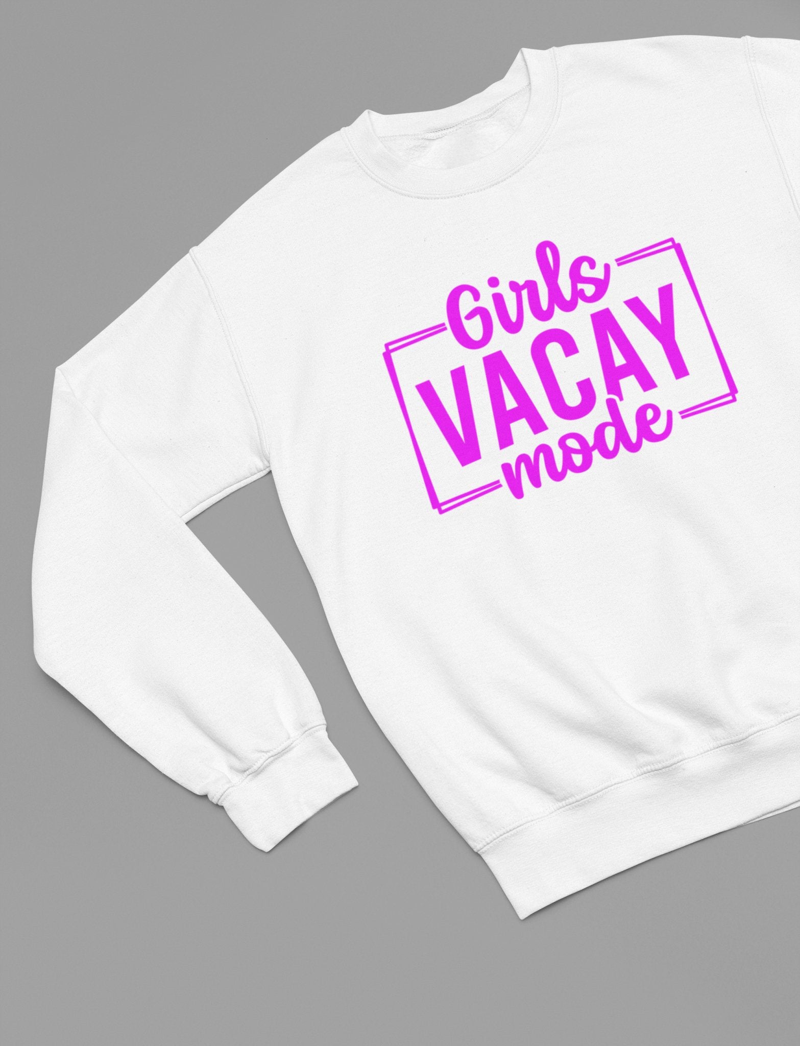 Girls Vacay Mode Sweatshirt - Beast & Beauty Clothing LTD - Vacay Sweatshirt - small - White - 