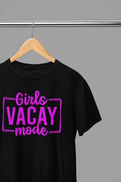 Girls Vacay Mode T-Shirt - Beast & Beauty Clothing LTD - Vacay T-Shirt - small - Black - 