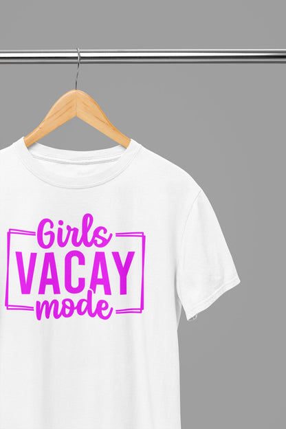 Girls Vacay Mode T-Shirt - Beast & Beauty Clothing LTD - Vacay T-Shirt - small - White - 