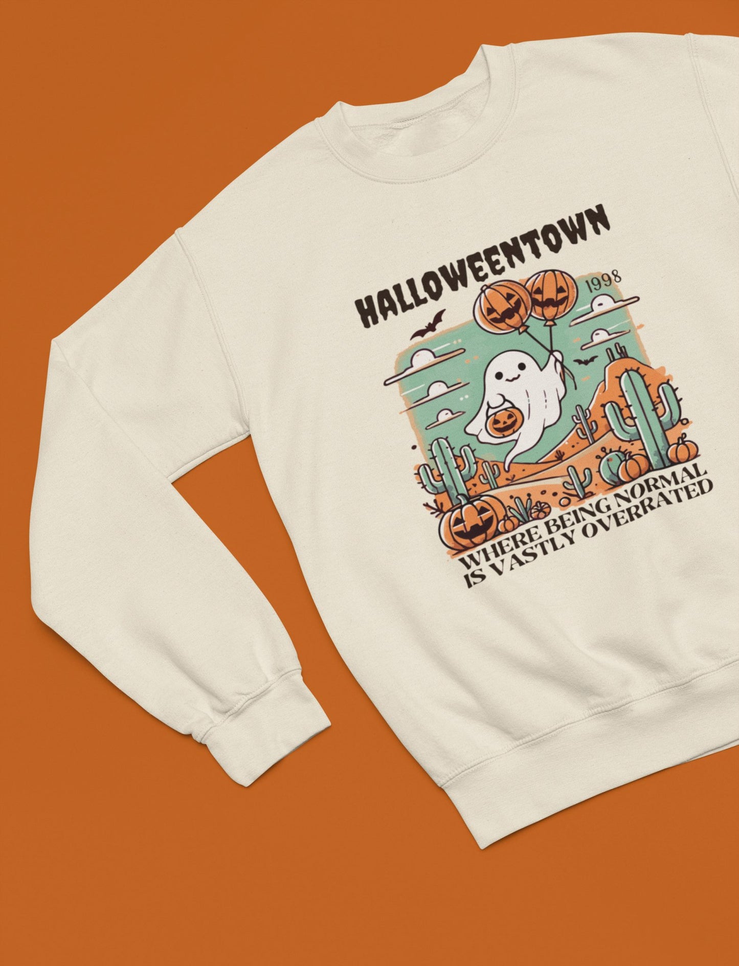 Halloween town 1998 Funny Halloween T-Shirt/Sweatshirt Unisex - Beast & Beauty Clothing LTD - Halloween - Brown - Small - Sweatshirt