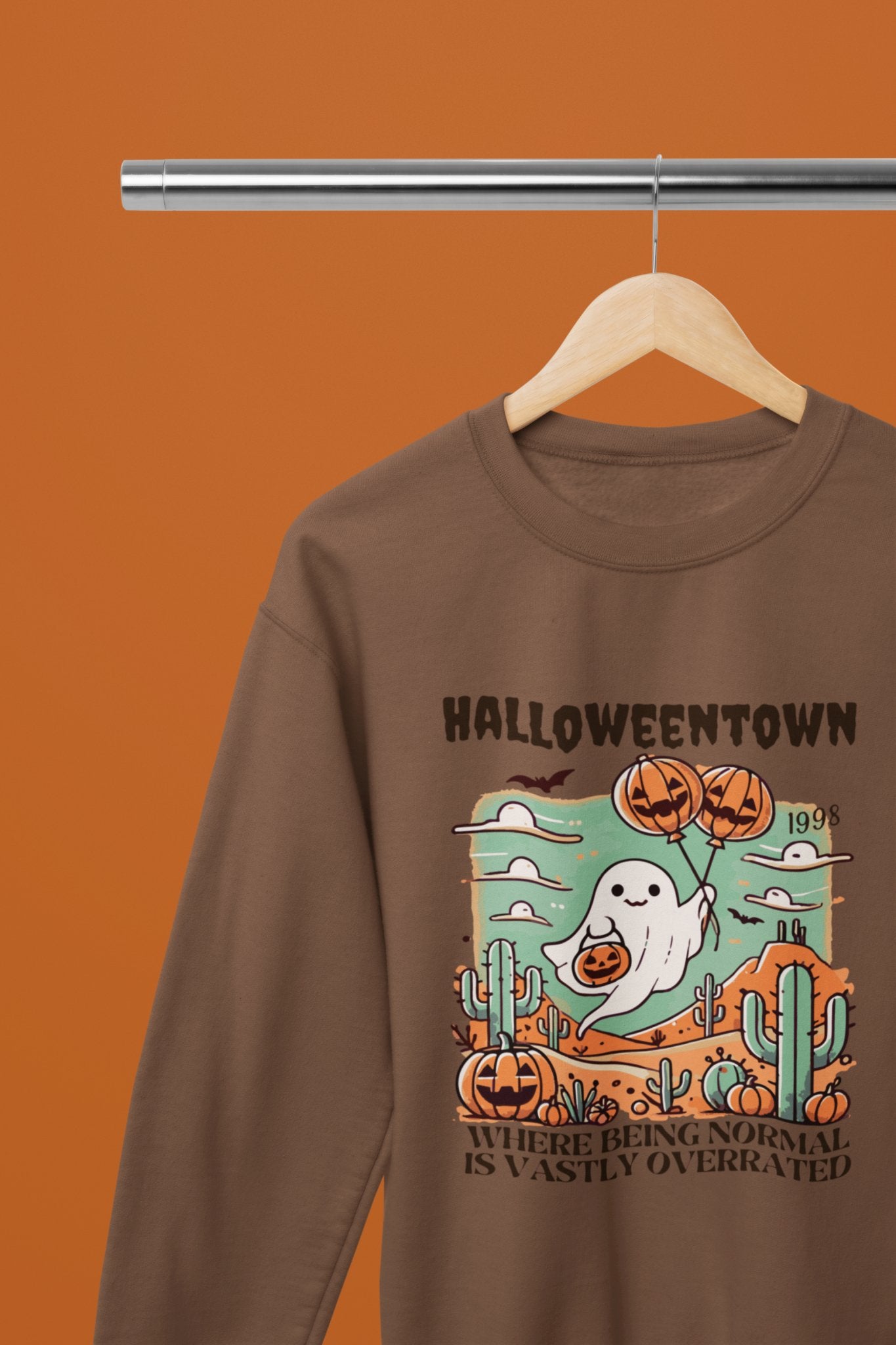 Halloween town 1998 Funny Halloween T-Shirt/Sweatshirt Unisex - Beast & Beauty Clothing LTD - Halloween - Brown - Small - Sweatshirt