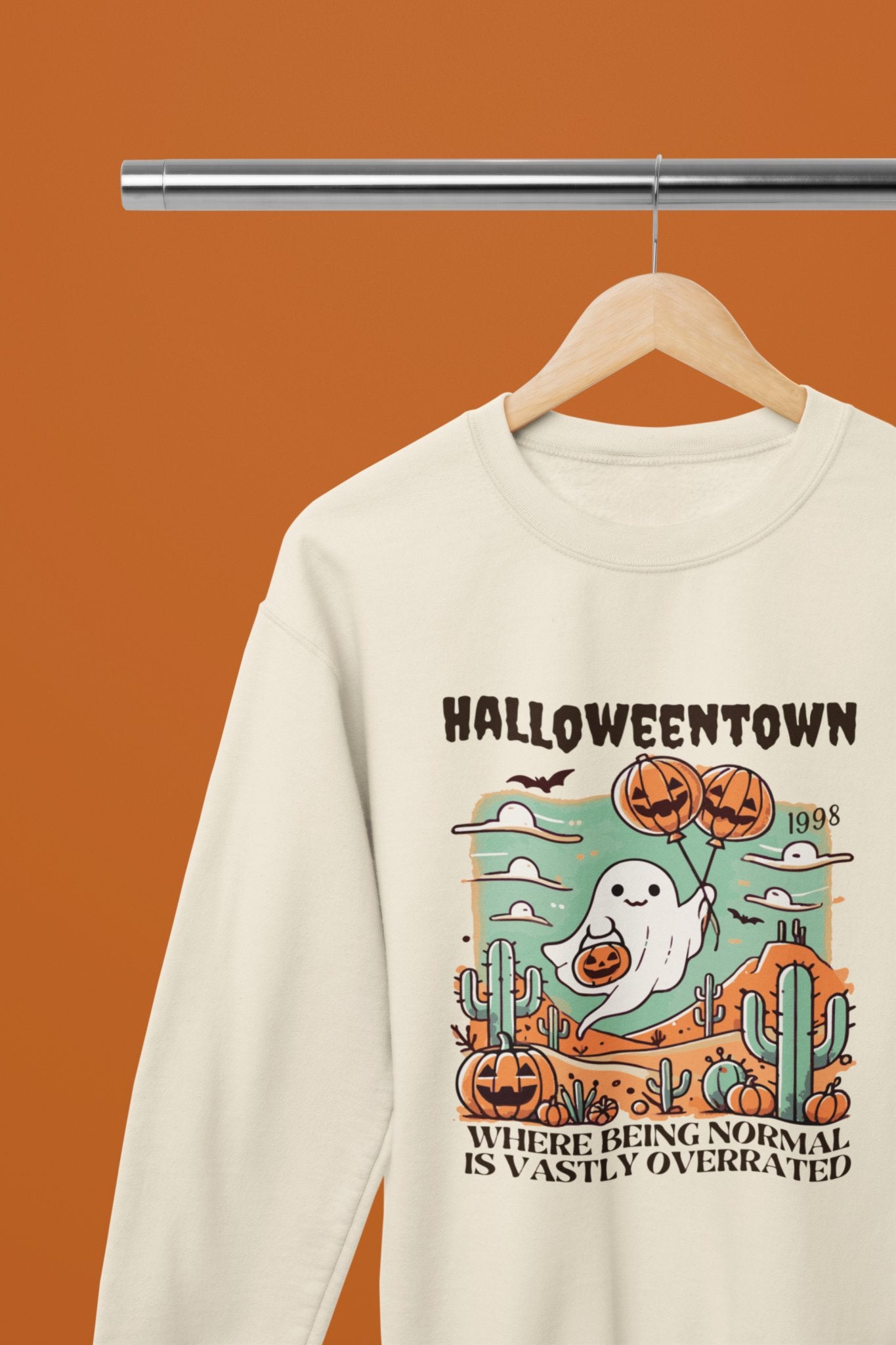 Halloween town 1998 Funny Halloween T-Shirt/Sweatshirt Unisex - Beast & Beauty Clothing LTD - Halloween - Sand - Small - Sweatshirt