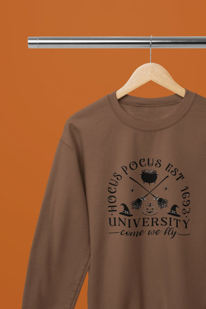 Hocus Pocos Uni Funny Halloween T-Shirt/Sweatshirt Unisex - Beast & Beauty Clothing LTD - Halloween - Brown - Small - Sweatshirt