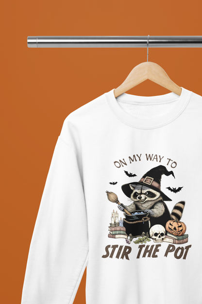 Racoon Stir The Pot Halloween Funny T-Shirt/Sweatshirt Unisex